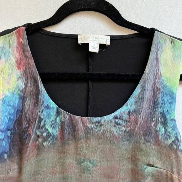 Boo Radley chiffon hi lo multi- color dress Sz 8 - Picture 6 of 11